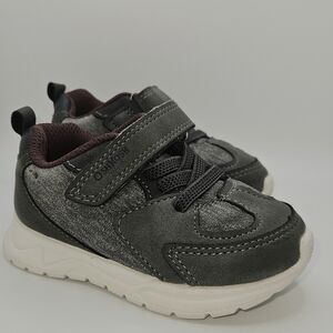 OshKosh B'gosh Charcoal Gray and Maroon Kids' Sneakers